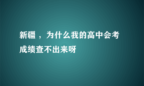 新疆 ，为什么我的高中会考成绩查不出来呀