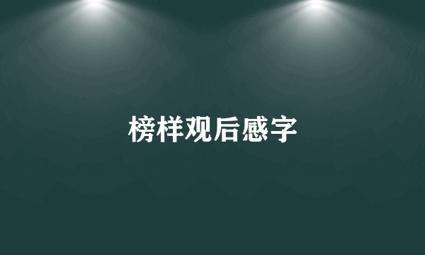 榜样观后感字