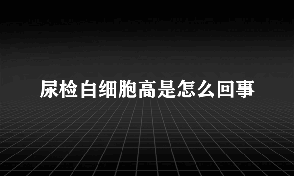 尿检白细胞高是怎么回事