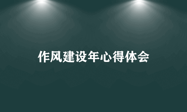 作风建设年心得体会