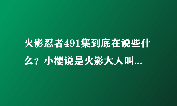 火影忍者491集到底在说些什么？小樱说是火影大人叫她去做任务，她才掉下去的。既然她有火影大人给她任务