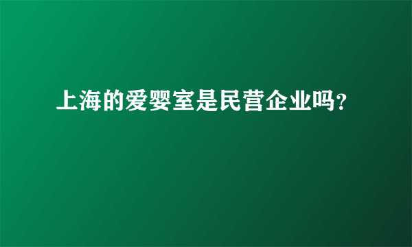 上海的爱婴室是民营企业吗？