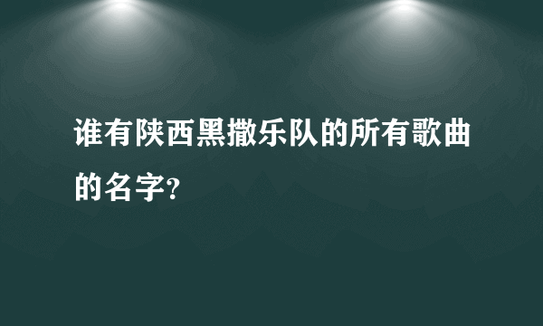 谁有陕西黑撒乐队的所有歌曲的名字？