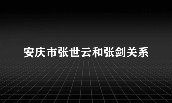 安庆市张世云和张剑关系