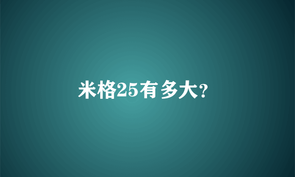 米格25有多大？