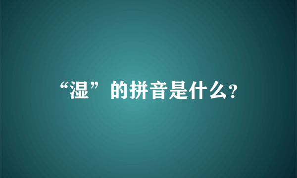 “湿”的拼音是什么？