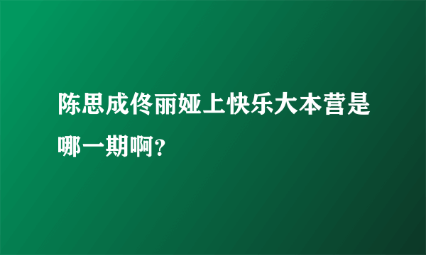 陈思成佟丽娅上快乐大本营是哪一期啊？