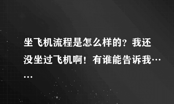 坐飞机流程是怎么样的？我还没坐过飞机啊！有谁能告诉我……