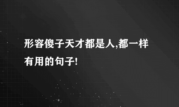 形容傻子天才都是人,都一样有用的句子!