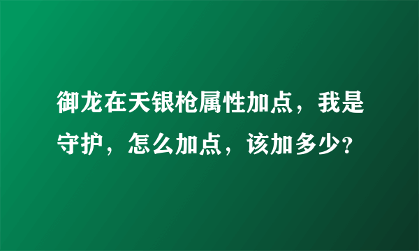 御龙在天银枪属性加点，我是守护，怎么加点，该加多少？