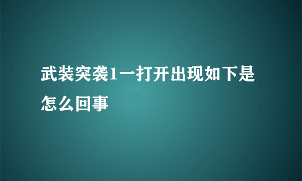 武装突袭1一打开出现如下是怎么回事