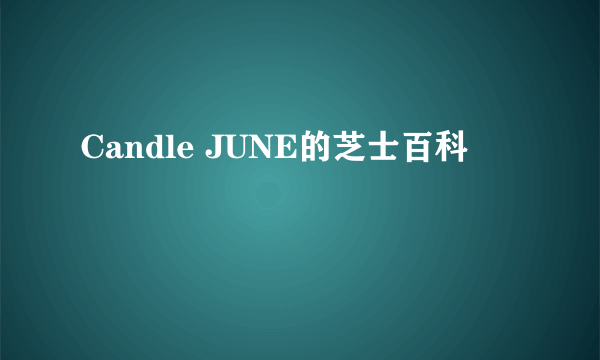 Candle JUNE的芝士百科