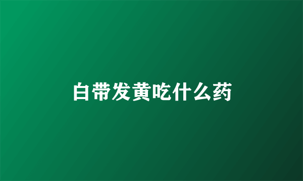 白带发黄吃什么药