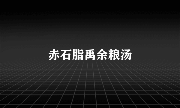 赤石脂禹余粮汤