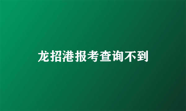 龙招港报考查询不到