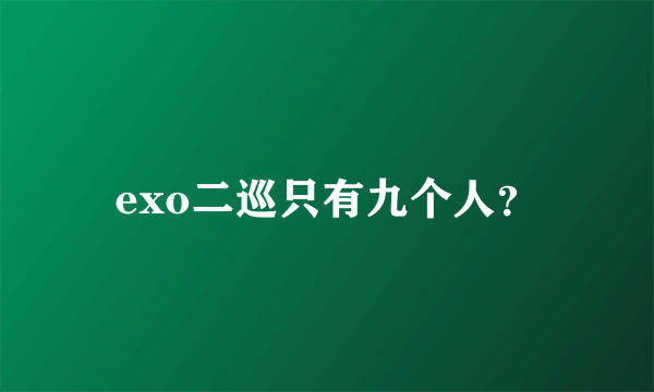 exo二巡只有九个人？