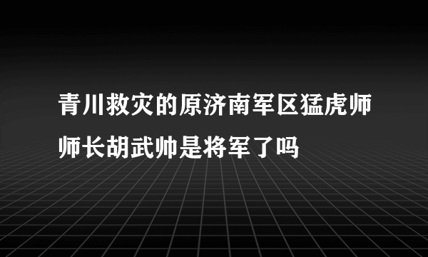 青川救灾的原济南军区猛虎师师长胡武帅是将军了吗