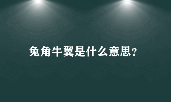 兔角牛翼是什么意思？