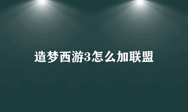 造梦西游3怎么加联盟