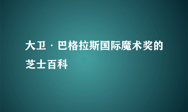 大卫·巴格拉斯国际魔术奖的芝士百科