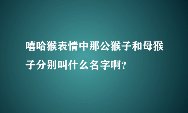 嘻哈猴表情中那公猴子和母猴子分别叫什么名字啊？