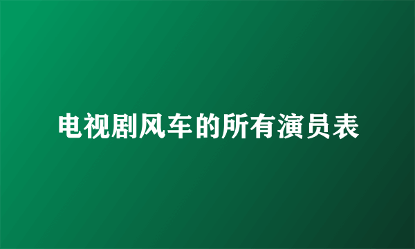 电视剧风车的所有演员表