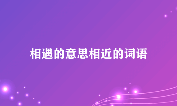 相遇的意思相近的词语