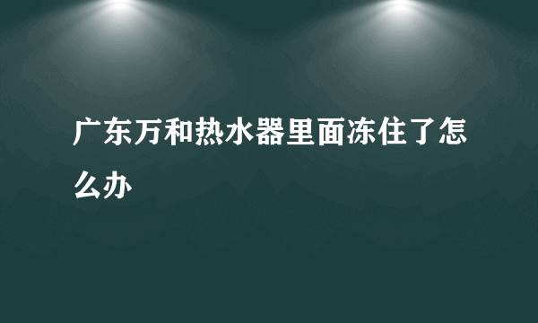 广东万和热水器里面冻住了怎么办