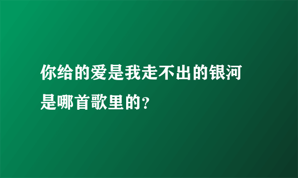 你给的爱是我走不出的银河 是哪首歌里的？