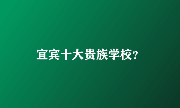 宜宾十大贵族学校？