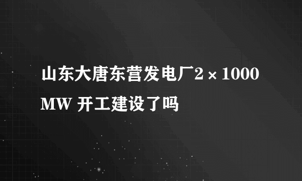 山东大唐东营发电厂2×1000MW 开工建设了吗