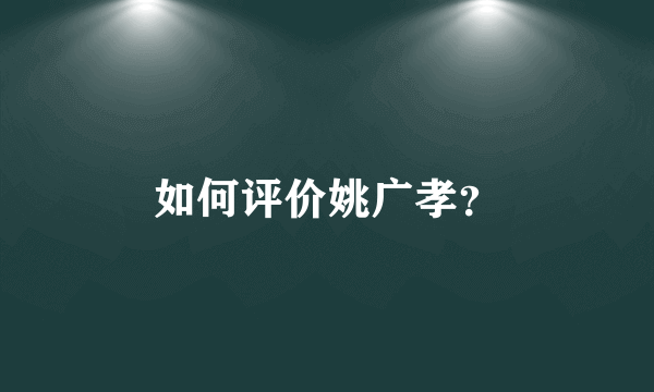 如何评价姚广孝？