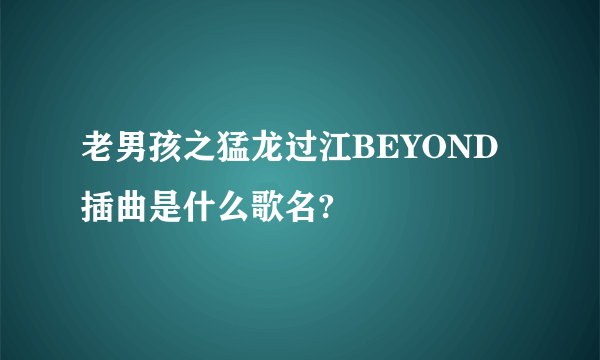 老男孩之猛龙过江BEYOND插曲是什么歌名?