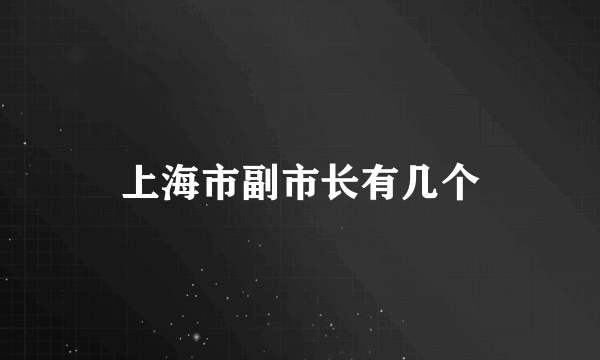 上海市副市长有几个