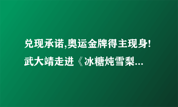 兑现承诺,奥运金牌得主现身!武大靖走进《冰糖炖雪梨》片头曲目MV...