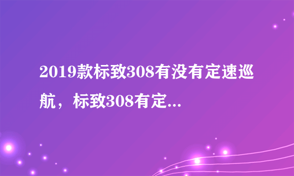 2019款标致308有没有定速巡航，标致308有定速巡航功能吗