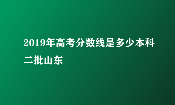 2019年高考分数线是多少本科二批山东