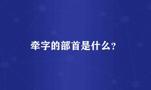 牵字的部首是什么？