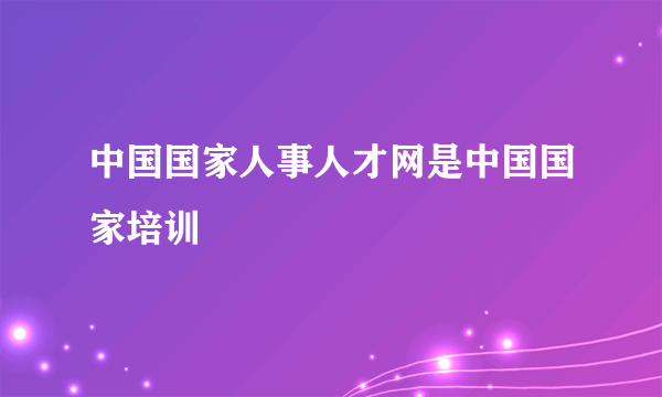 中国国家人事人才网是中国国家培训