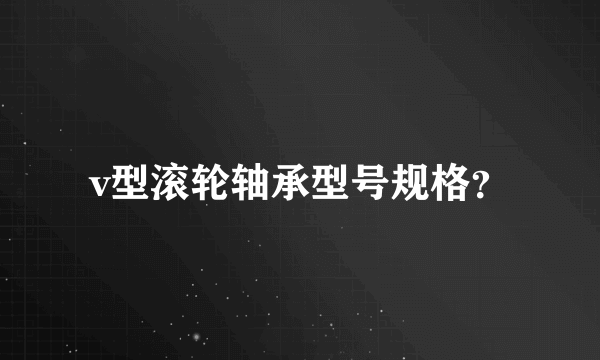 v型滚轮轴承型号规格？