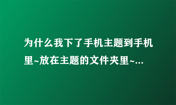 为什么我下了手机主题到手机里~放在主题的文件夹里~却不能用我是步步高v205的