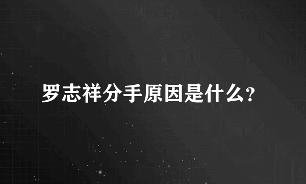 罗志祥分手原因是什么？