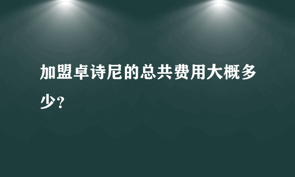 加盟卓诗尼的总共费用大概多少？