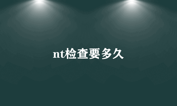 nt检查要多久