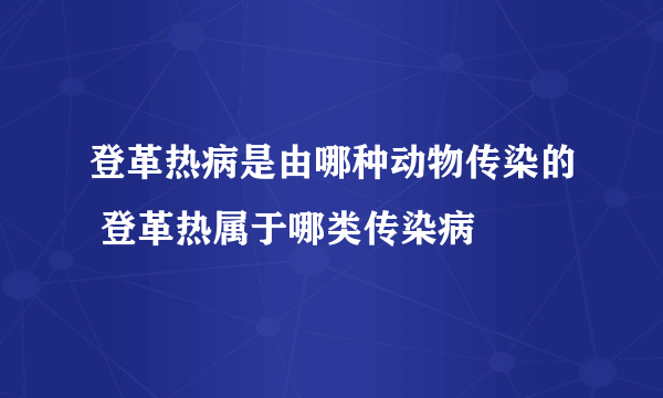 登革热病是由哪种动物传染的 登革热属于哪类传染病