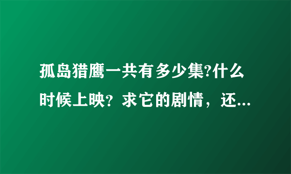 孤岛猎鹰一共有多少集?什么时候上映？求它的剧情，还有演员表。在什么台播出