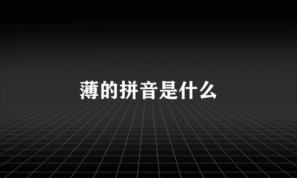 薄的拼音是什么