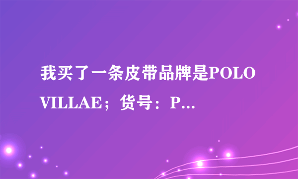 我买了一条皮带品牌是POLOVILLAE；货号：PDBX735；执行标准：QB/TI333-2007；价格：245元；请问是否正...