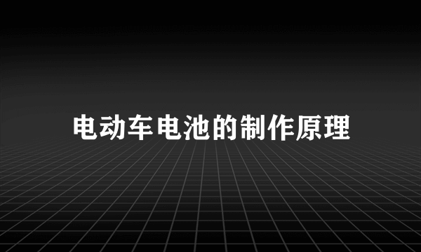 电动车电池的制作原理