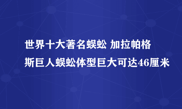 世界十大著名蜈蚣 加拉帕格斯巨人蜈蚣体型巨大可达46厘米